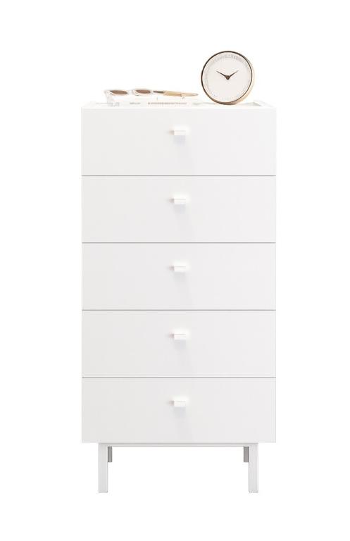 YURUPA Home úzka šuplíková komoda 5S, biela