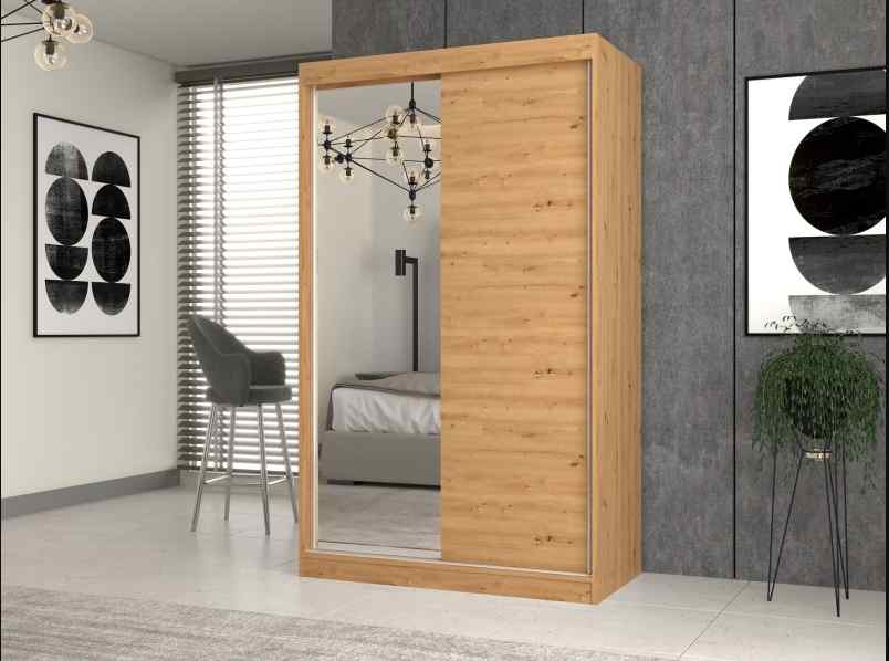TOPESHOP IGA 120 A/B, šatníková skriňa, dub Artisan