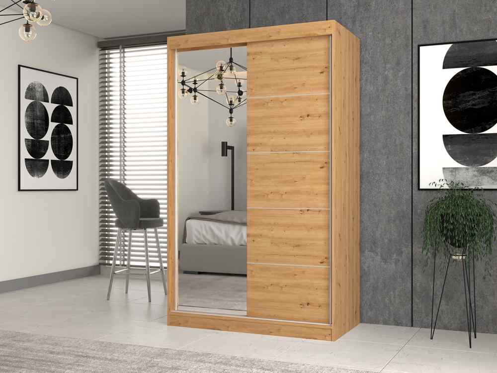 TOPESHOP IGA 120 A/C, šatníková skriňa, dub Artisan