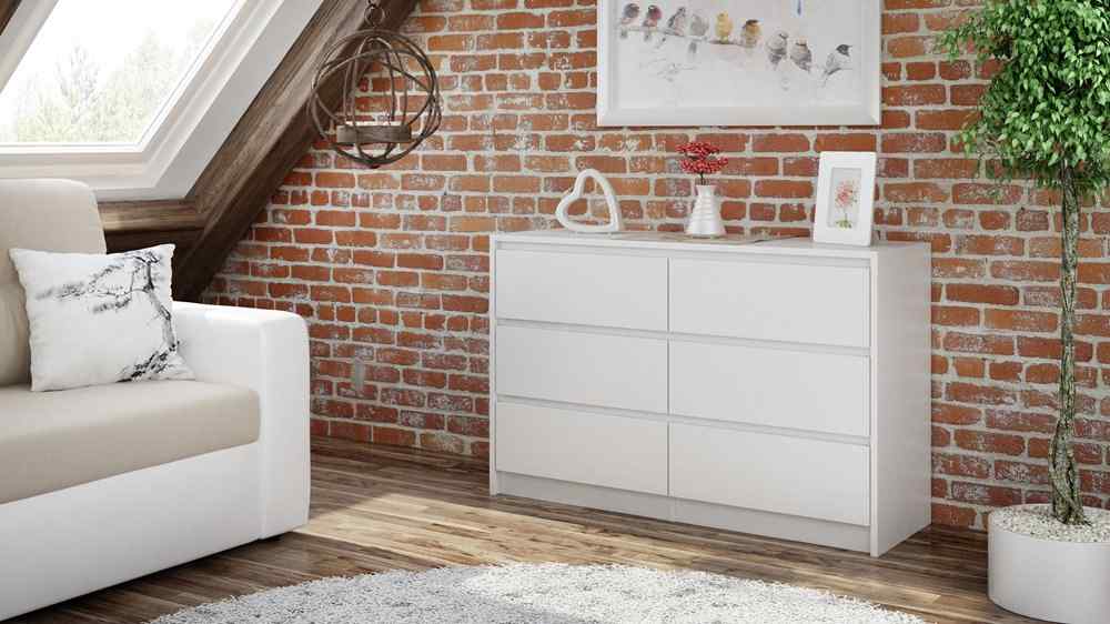 TOPESHOP K120 KARO, komoda, skrinka, biela