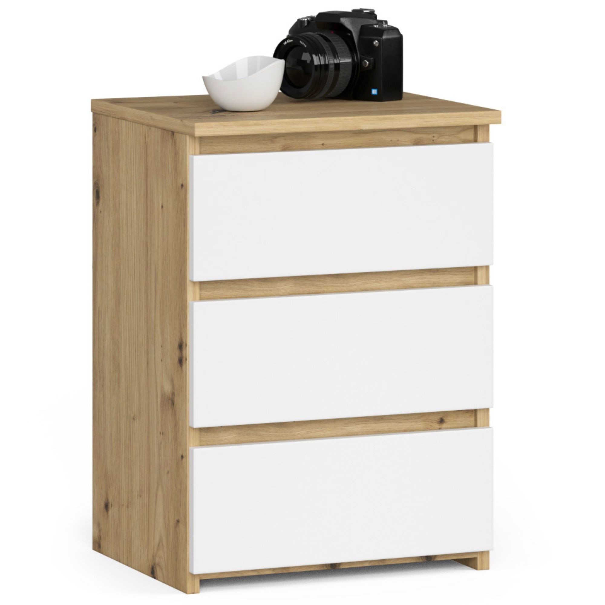 Akord Komoda CL3 3 zásuvky hnedá/biela