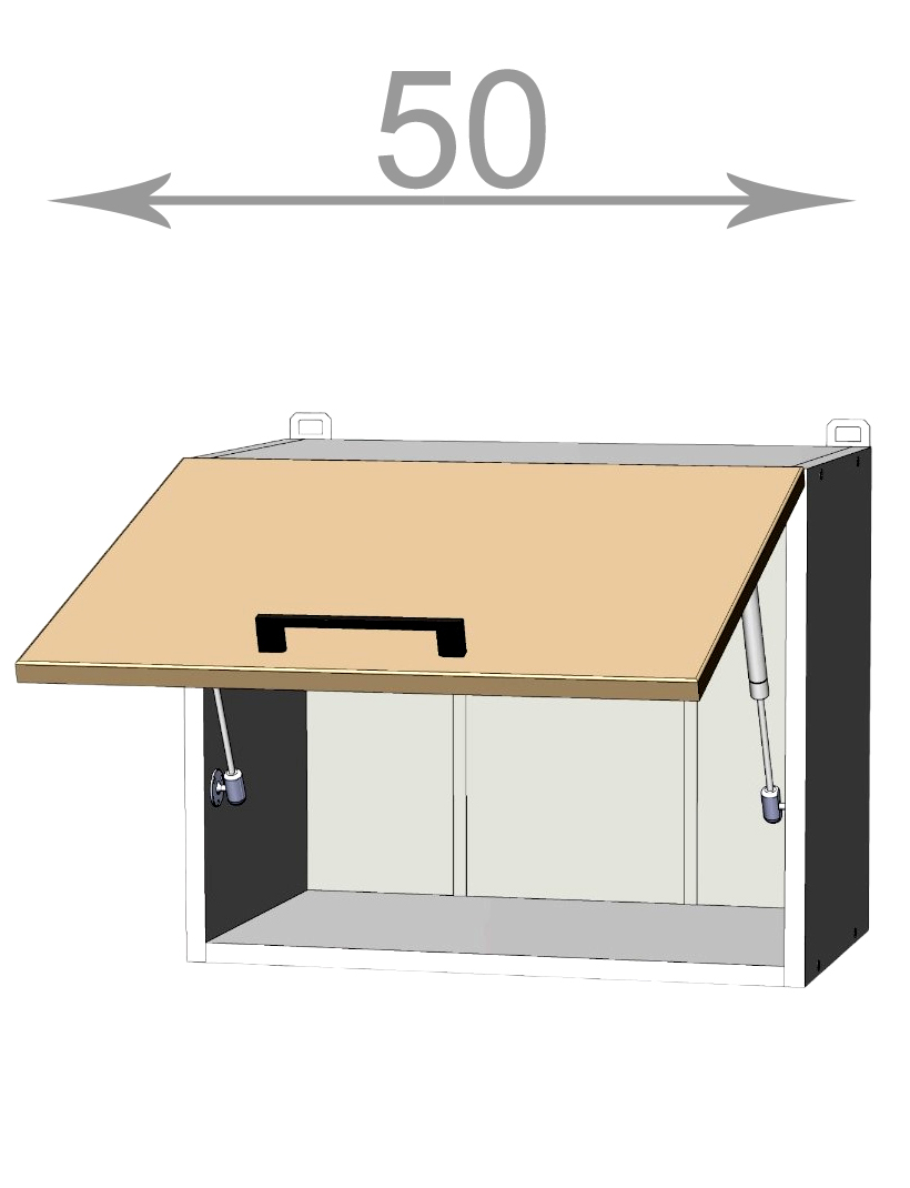 Casarredo Skrinka nad digestor 50, Craft W5040, grafit/dub Artisan
