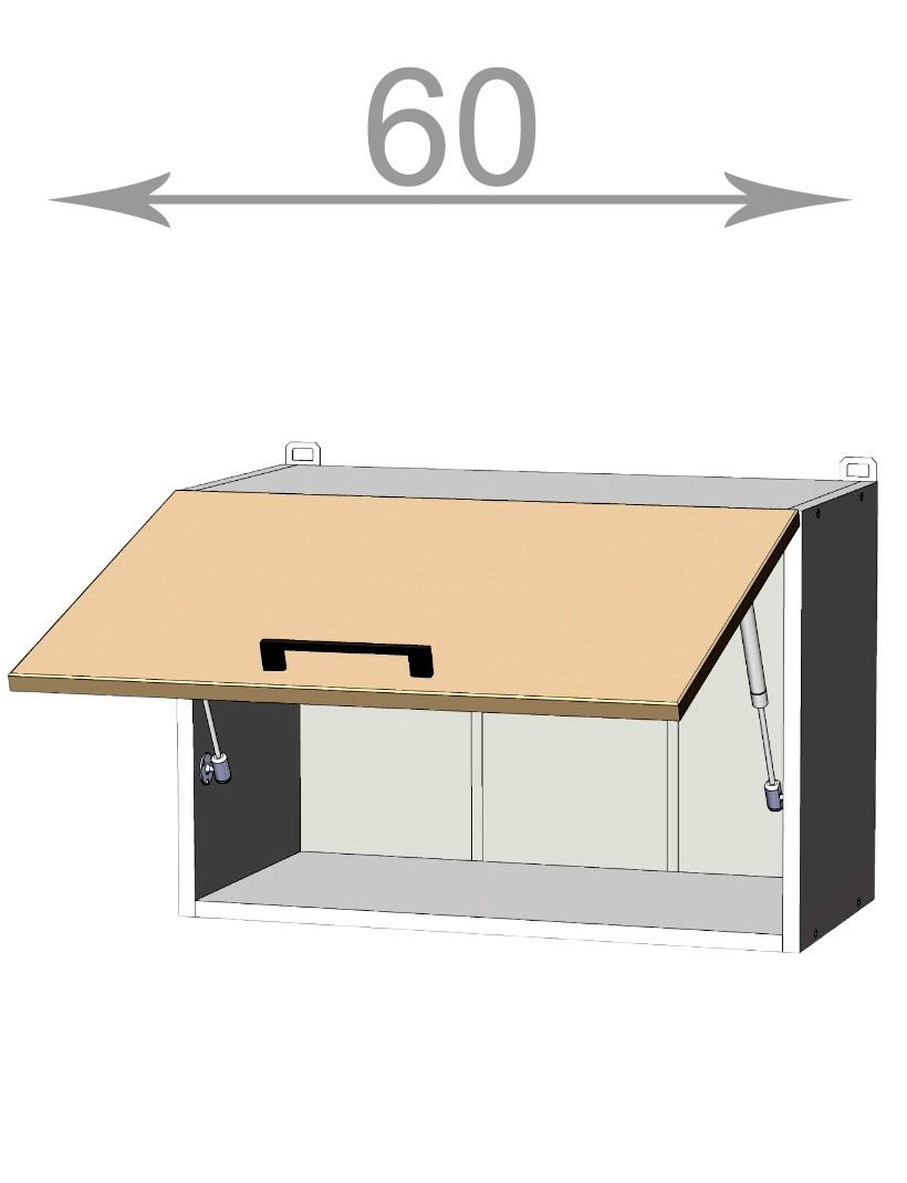 Casarredo Skrinka nad digestor 60, Craft W6040, grafit/dub Artisan