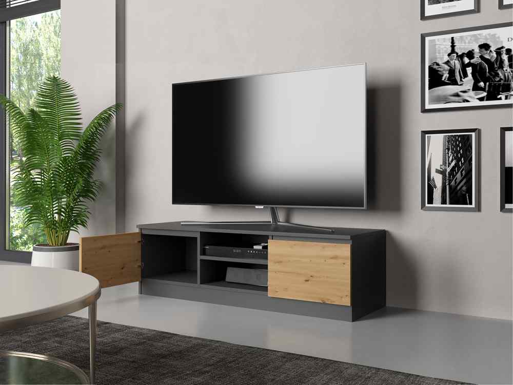 TOPESHOP MALWA, TV stolík, antracit / dub Artisan