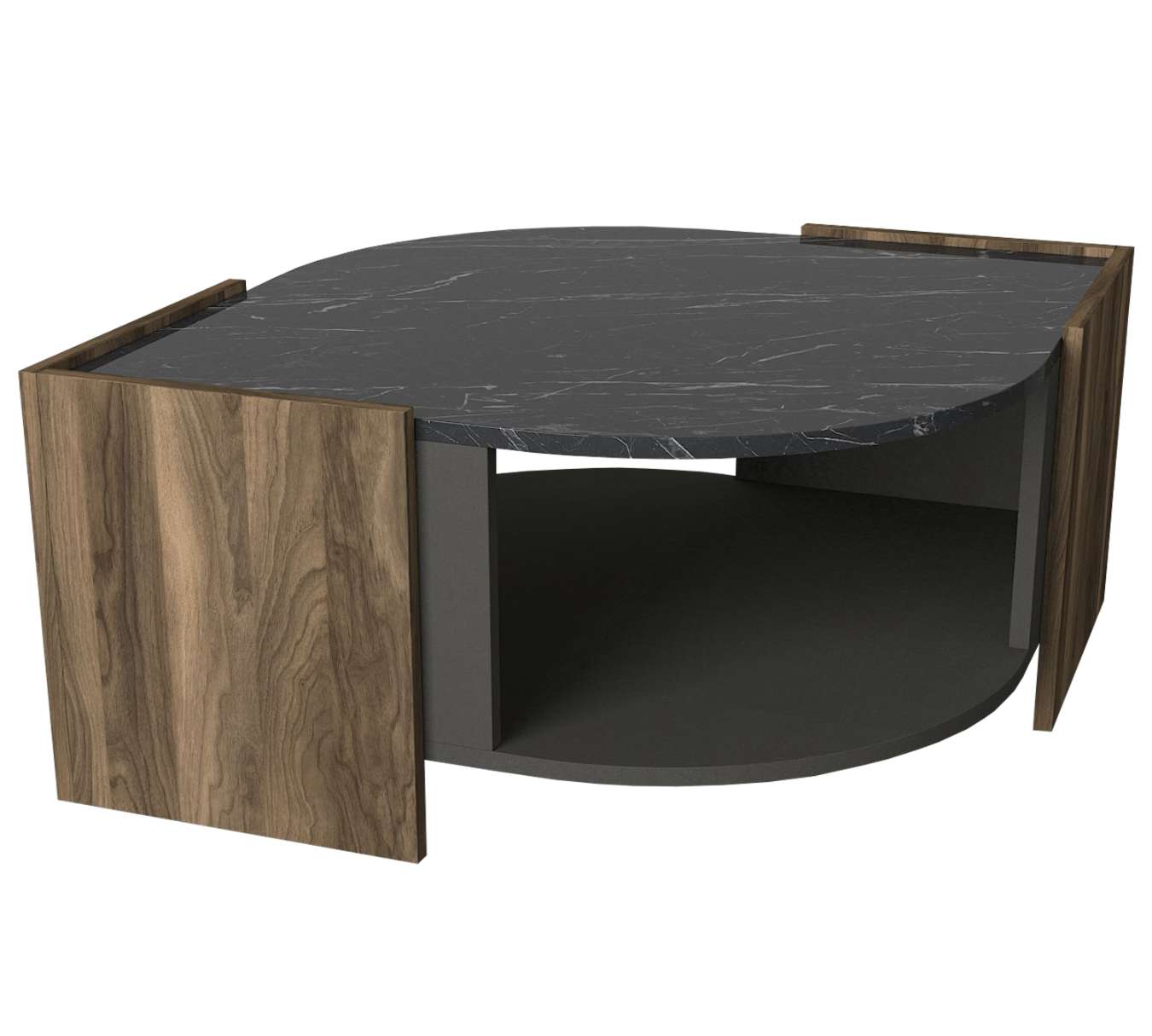 Casarredo MARBEL konferenčný stolík, orech/čierny mramor