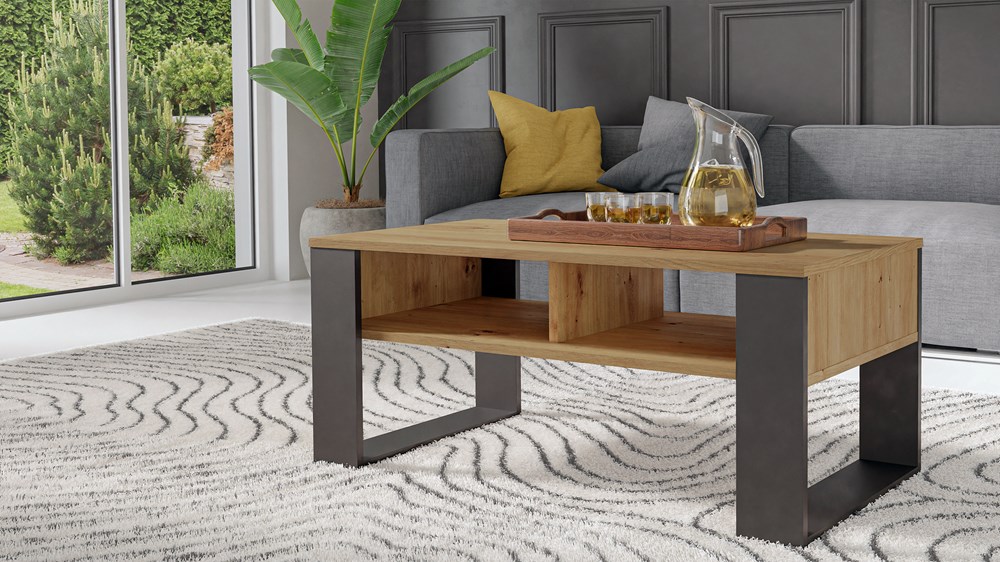 TOPESHOP MODERN 2P, konferenčný stolík, dub Artisan / čierna