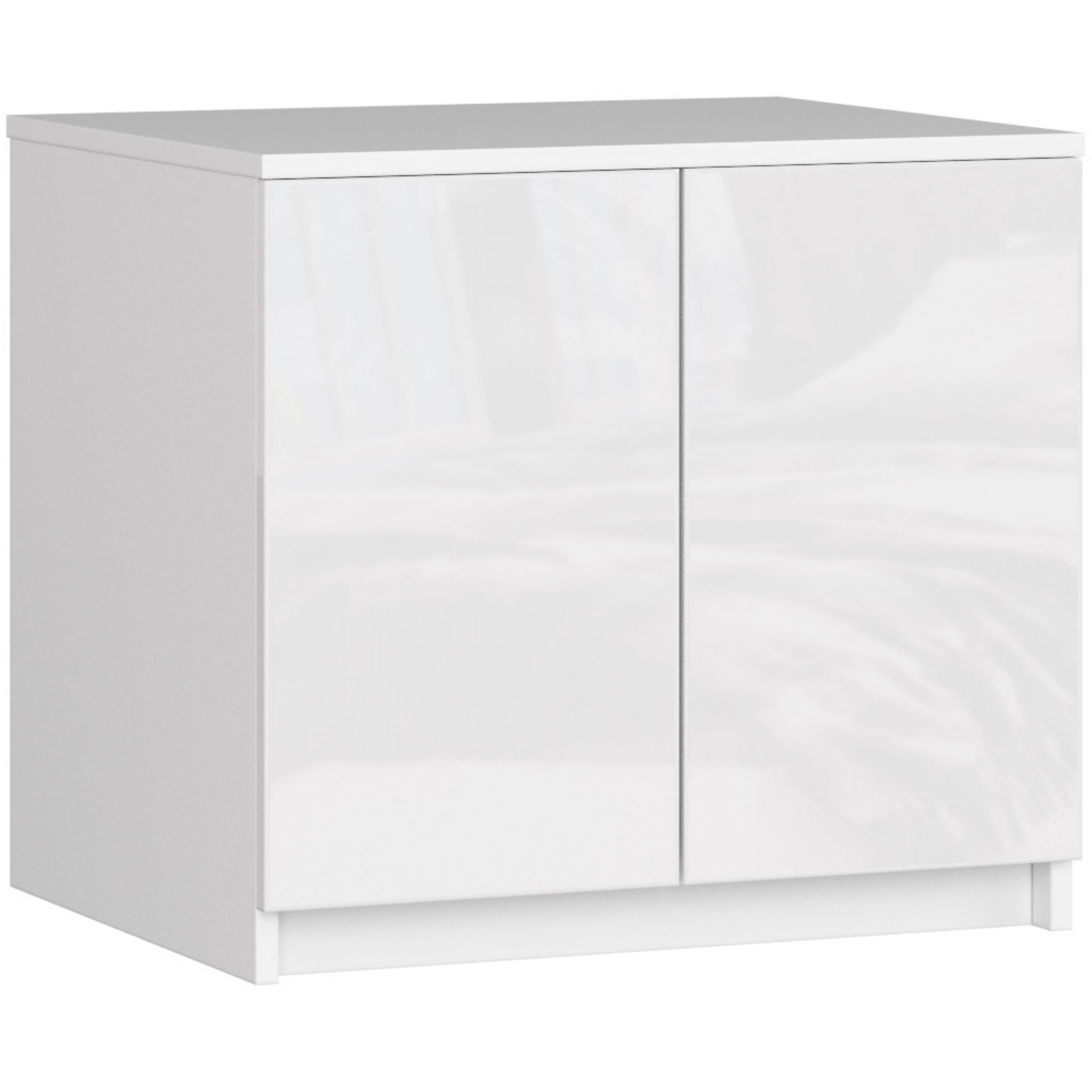 Akord Nadstavec na skriňu 60 cm - bielo-biely lesk - 2 dvierka