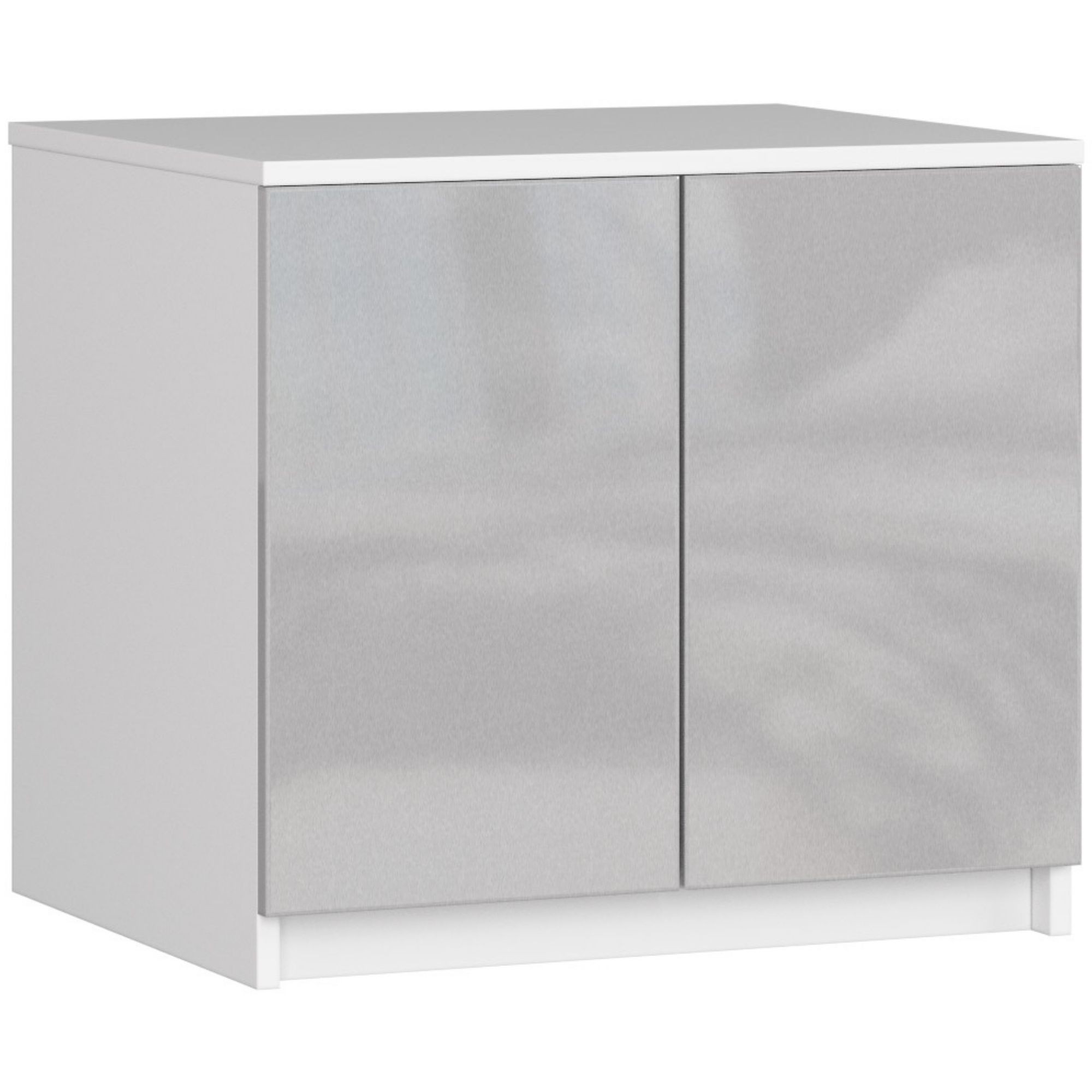 Akord Nadstavec na skriňu 60 cm - bielo-metalický lesk - 2 dvierka
