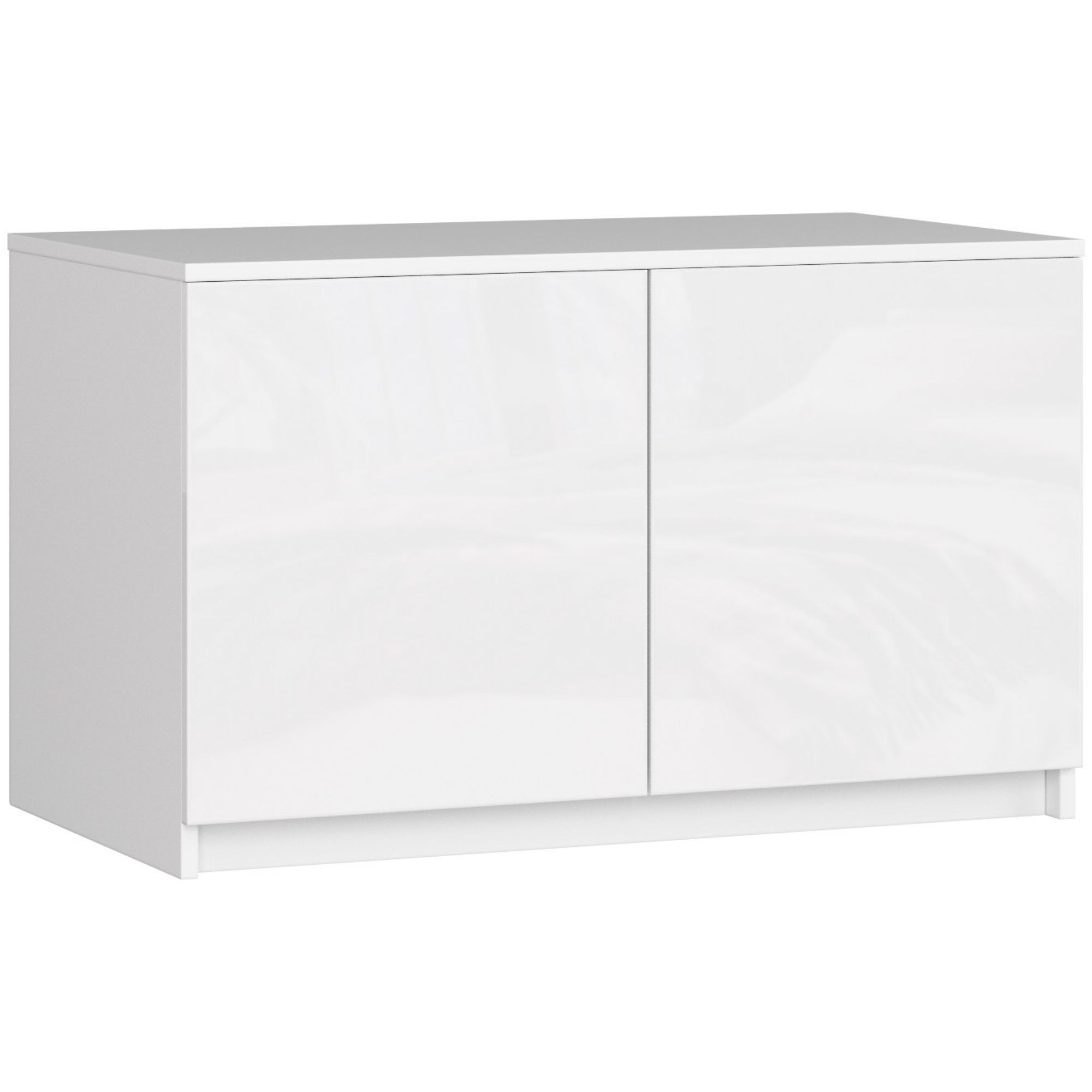Akord Nadstavec na skriňu S 90 cm - bielo-biely lesk - 2 dvierka