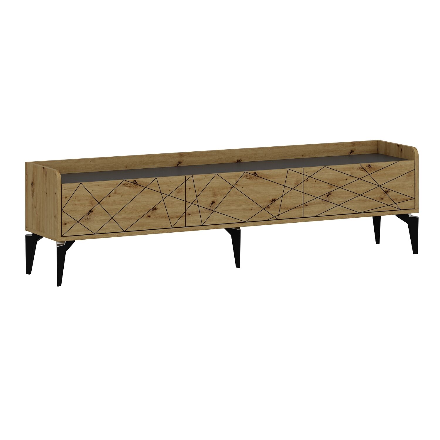 KAYRA Minar RAYA TV stolík na nožičkách, dub Artisan / antracit