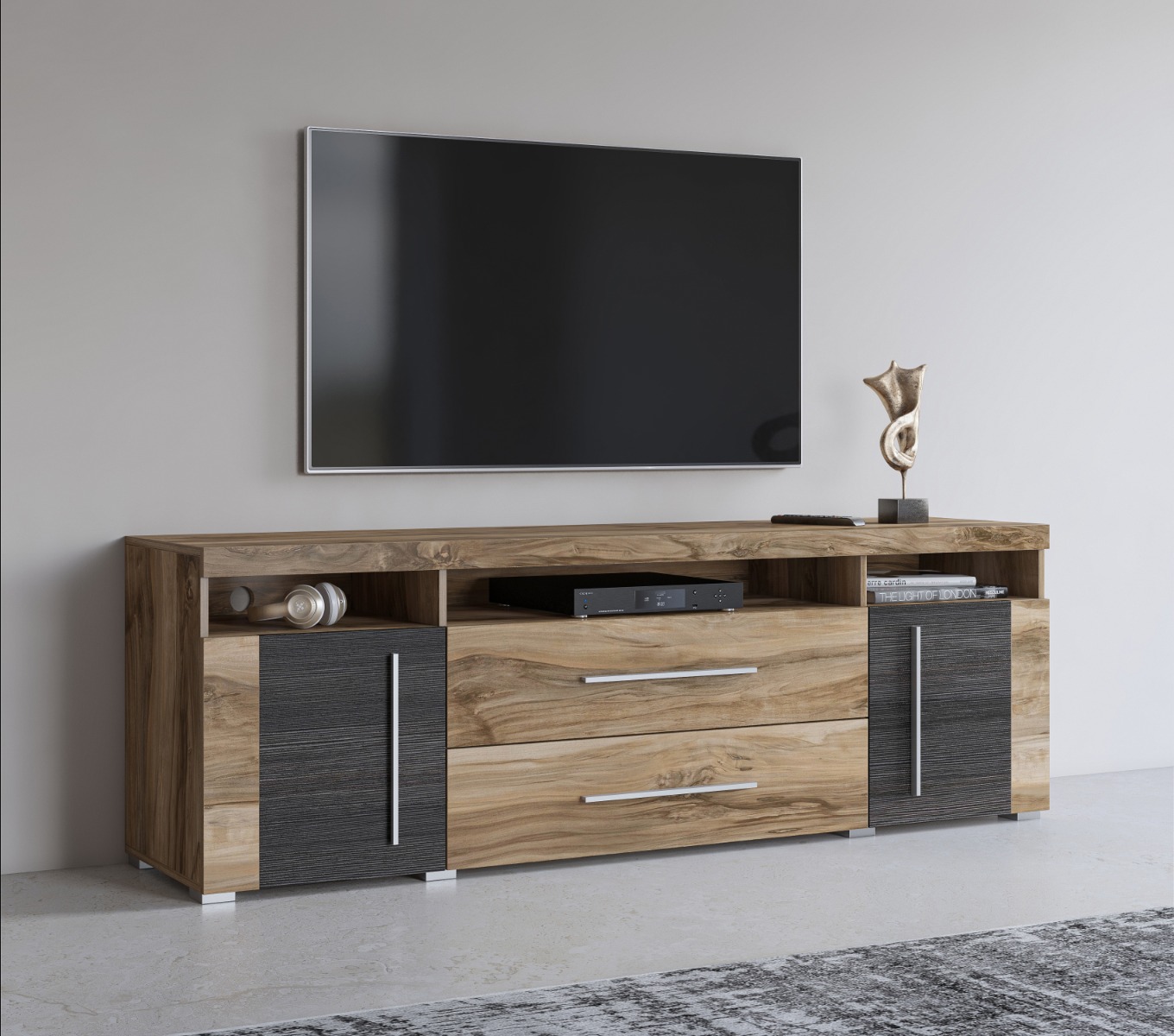 Helvetia ROGER skrinka pod televízor 2D2S, orech Satin/touchwood