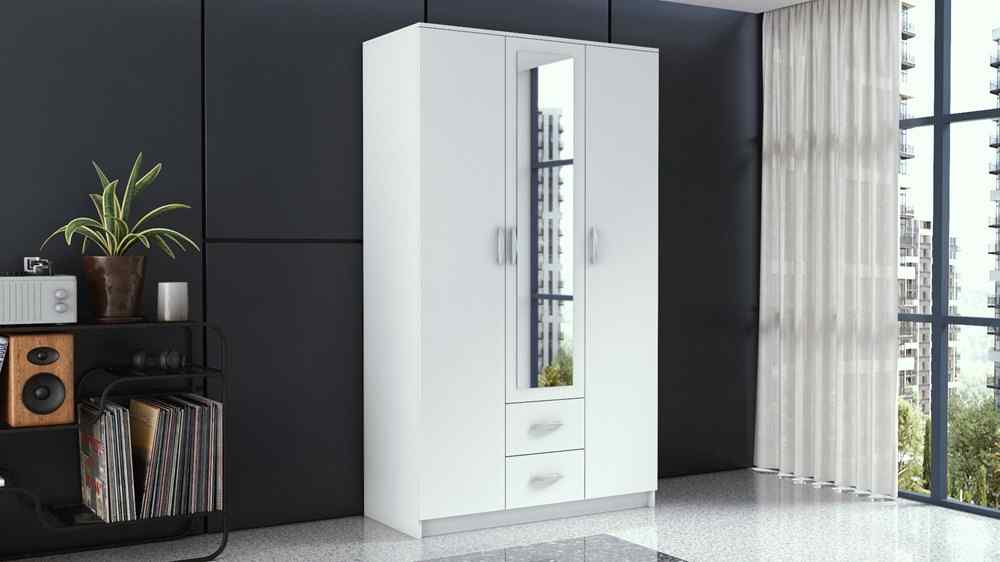 TOPESHOP ROMAN 120L, šatníková skriňa, biela