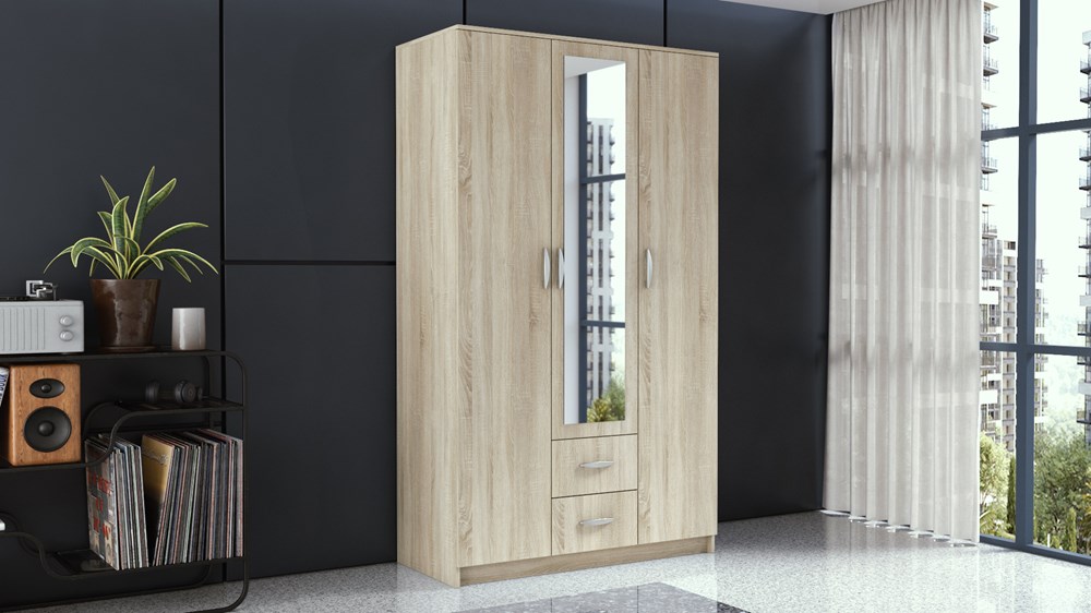 TOPESHOP ROMAN 120L, šatníková skriňa, dub Sonoma