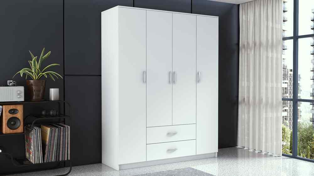 TOPESHOP ROMANA 160, šatníková skriňa, biela