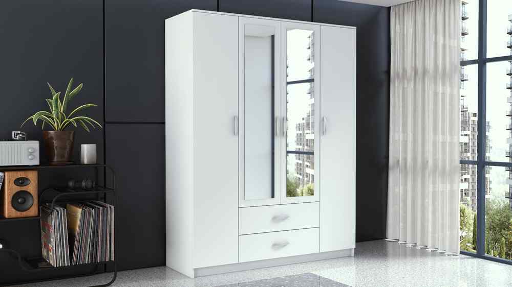TOPESHOP ROMANA 160L, šatníková skriňa, biela