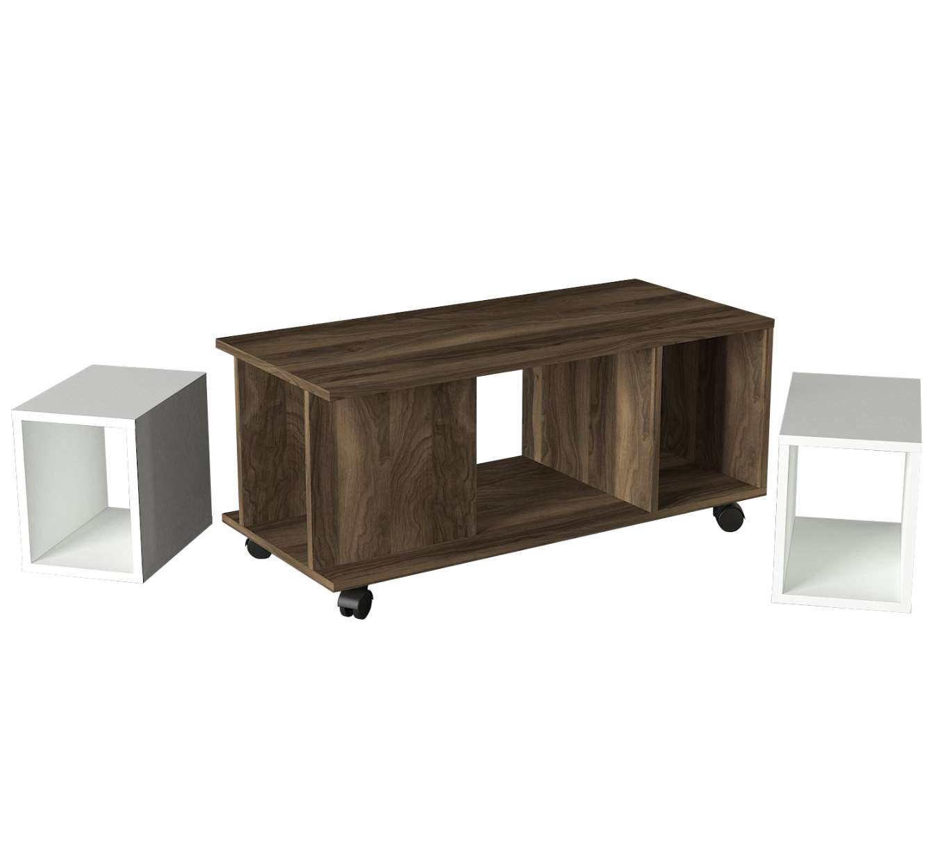 Casarredo SADEM široký konferenčný stolík, biela/orech