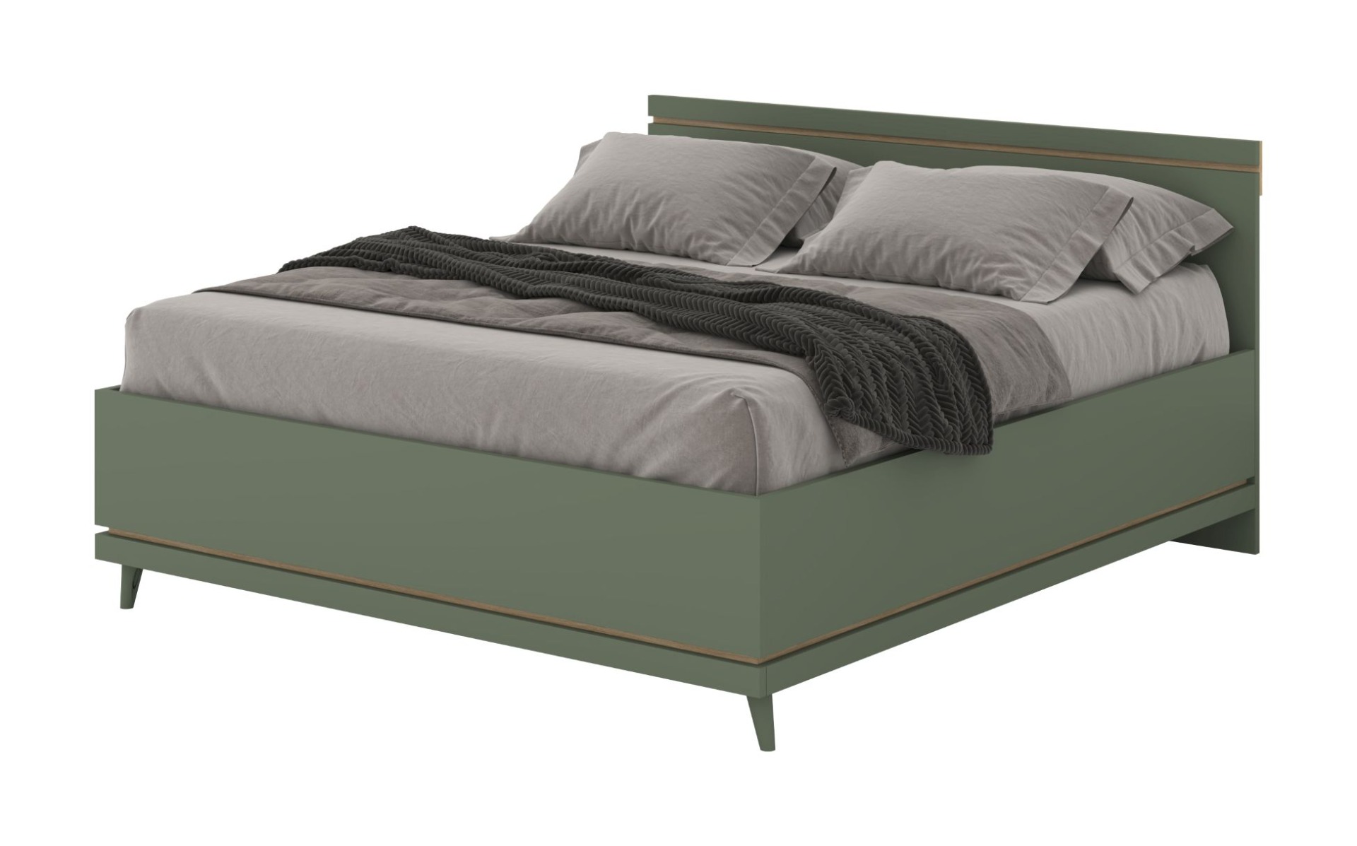 Helvetia SCANDI manželská posteľ 180, tlmená zelená/dub