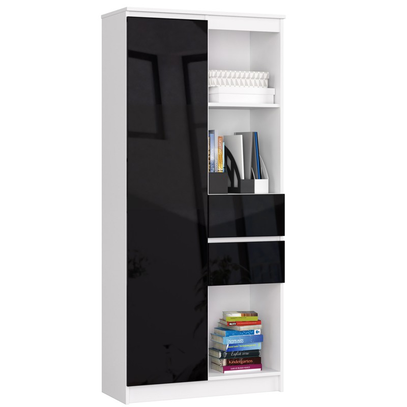 Akord Skriňa Rexa II 80 cm biela/čierna