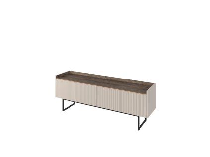 LAGO LG 05, dlhy TV stolik na nozickach s LED osvetlenim, bezova dub tmavy 1