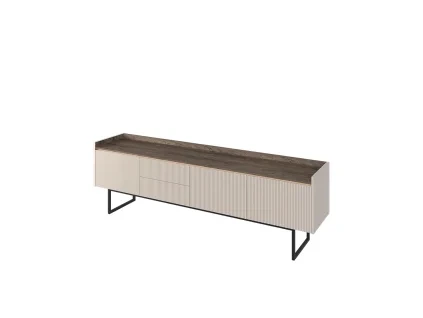 LAGO LG 06, dlhy televizny stolik s LED osvetlenim, bezova dub tmavy 1