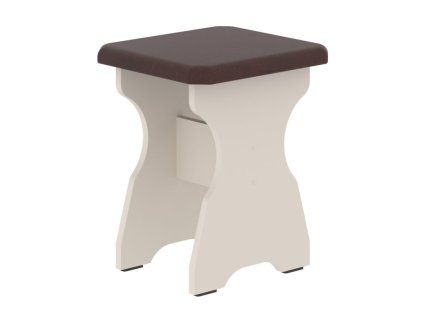 STOOL 1, taburet, sedak – umela koza hneda, kasmir 1