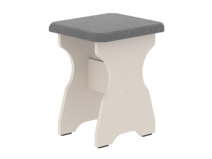 STOOL 1, taburet, sedak – umela koza siva, kasmir 1
