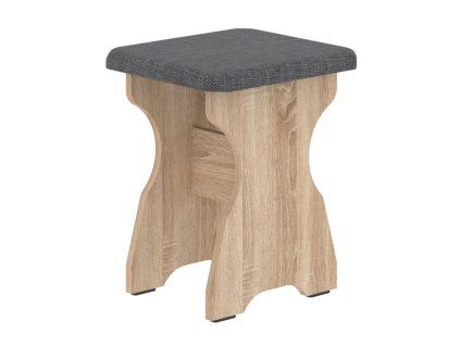 STOOL 1, taburet, sedak – latka tmavosiva, dub Sonoma 1
