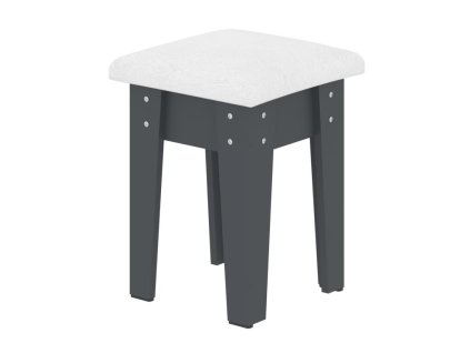 STOOL 4, taburet, sedak umela koza biela, Antracite 1